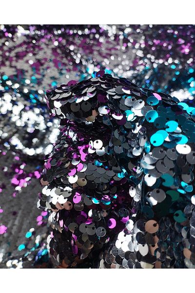 Kumaş Parça Multicolored Double Sided Sequin Sequin (Width 130 cm X Length 250 cm)