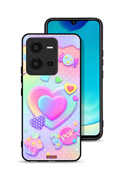 Tolwak غطاء حماية Vivo V25 5G برسومات قلوب البوب