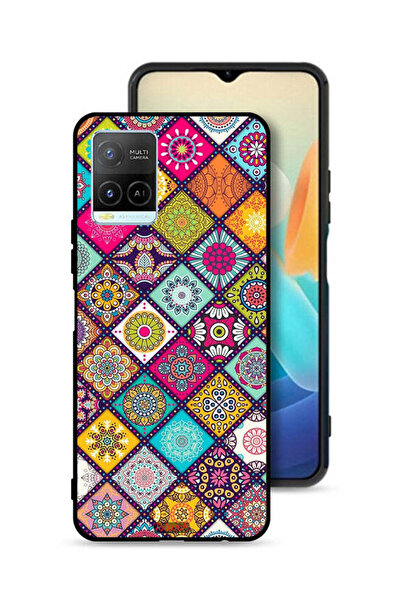 Tolwak غطاء حماية لهاتف Vivo Y33s 4G بنقشة مربعات ماندالا