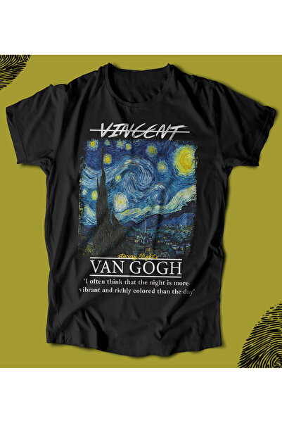 BUTSHIRT تي شيرت BU 'Vincent Van Gogh - Starry Night - Starry Night' تي شيرت ...
