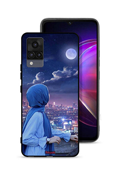 Tolwak Vivo V21 Protective Case Cover Looking At Moon Hijab Girl