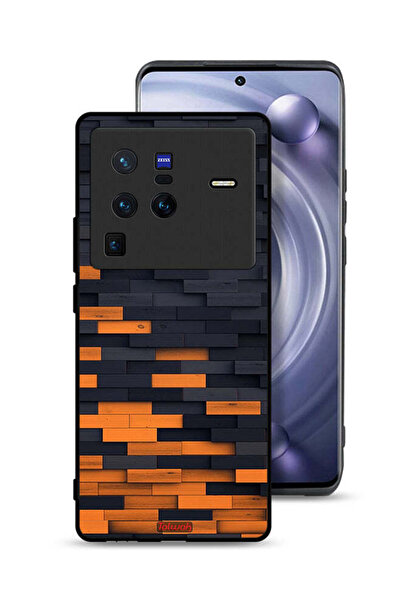 Tolwak Vivo X80 Pro Protective Case Cover Wooden Wall