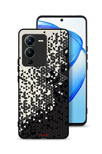 Tolwak غطاء حماية لهاتف Vivo V25 Pro 5G بنمط مثلث فني رقمي