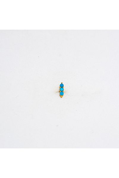 Piercing by Sever Turquoise Stone Blue Model Steel Piercing… Gold/Gold Colored (Tragus Helix Conch Flat)