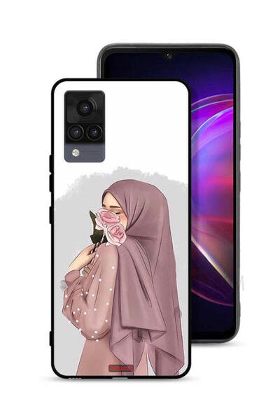 Tolwak غطاء حماية لهاتف Vivo V21 بتصميم فتاة تحمل ورودًا