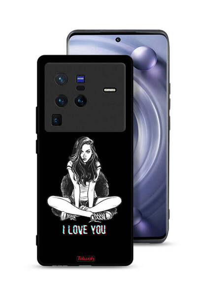 Tolwak غطاء حماية لهاتف Vivo X80 Pro - رسم "أحبك"