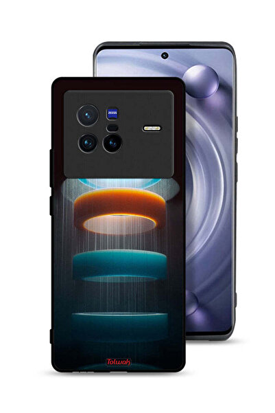 Tolwak غطاء حماية لهاتف Vivo X80 بنمط حلقات فنية