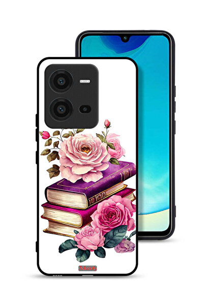 Tolwak Vivo V25 5G Protective Case Cover Roses And Books