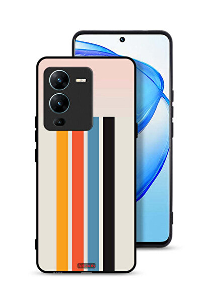 Tolwak Vivo V25 Pro 5G Protective Case Cover Straight Lines Pattern