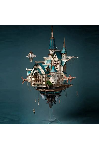 Robotime 3D Puzzle, Fantasy Castle, blue, HC, wood, 699 pieces
