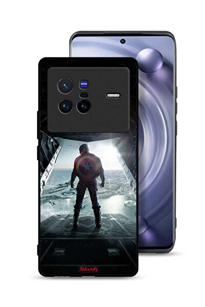 Tolwak غطاء حماية لهاتف Vivo X80 بتصميم صورة كابتن أمريكا