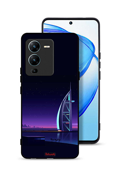 Tolwak غطاء حماية فيفو V25 برو 5G بتصميم برج العرب الرقمي