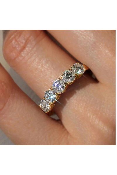 mos&more Gold 5 Stone Adjustable Top Quality Ring, Five Stone Ring