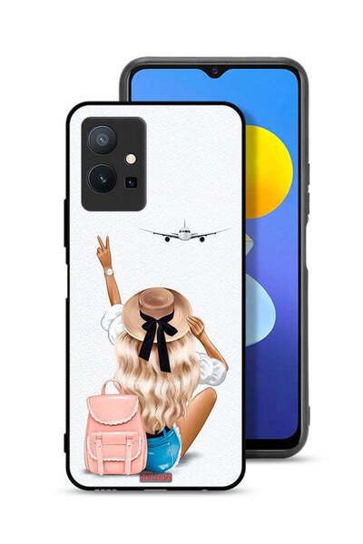 Tolwak غطاء حماية لهاتف Vivo T1 5G بتصميم فتاة تحب السفر