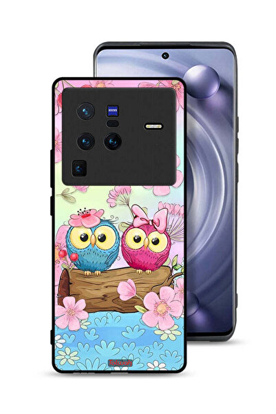 Tolwak Vivo X80 Pro Protective Case Cover Cute Owls Art