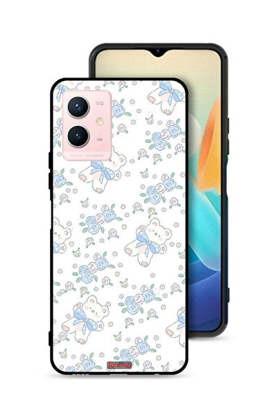 Tolwak غطاء حماية لهاتف Vivo Y33s 5G بنقشة دب لطيف وزهور