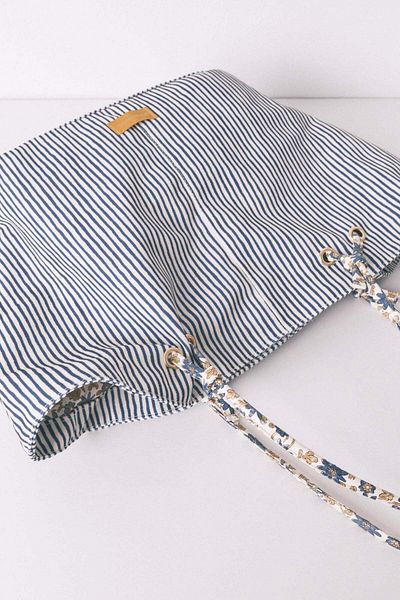 Women'secret Striped canvas shopper bag