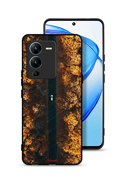 Tolwak غطاء حماية لهاتف Vivo V25 Pro 5G بتصميم طريق في أشجار الخريف