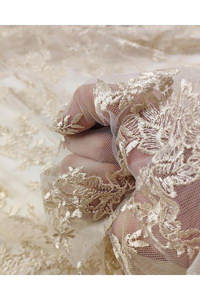 Kumaş Parça Lace in Cream Color (Width 135 cm X Length 320 cm)