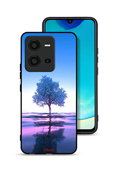 Tolwak غطاء حماية لهاتف Vivo V25 5G بتصميم شجرة نيون وانعكاس مائي فني رقمي