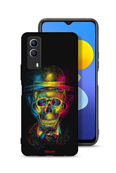 Tolwak غطاء حماية Vivo T1x بتصميم جمجمة وقبعة ملونة وفن خيالي