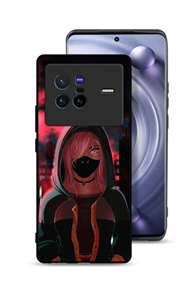 Tolwak غطاء حماية Vivo X80 بتصميم فتاة ترتدي قناعًا