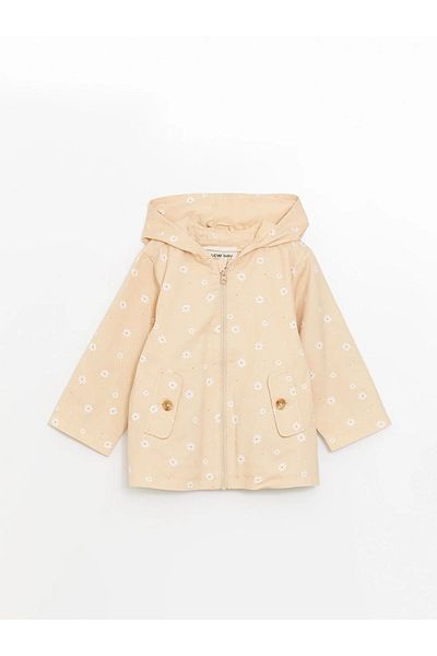 LC Waikiki Hooded Floral Baby Girl Raincoat