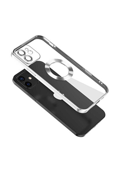 Apple iPhone 11 Case Transparent Back Edges Platinum Plated Shows Phone Logo