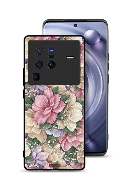 Tolwak غطاء حماية عالي الجودة مزين بالزهور لهاتف Vivo X80 Pro