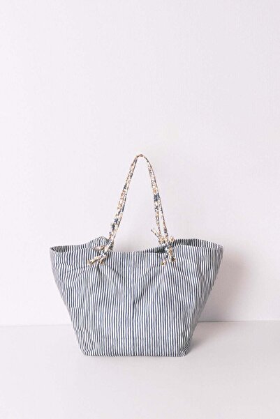 Women'secret Striped canvas shopper bag