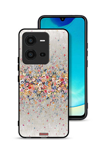 Tolwak Vivo V25 5G Protective Case Cover Small Flowers Abstract Art