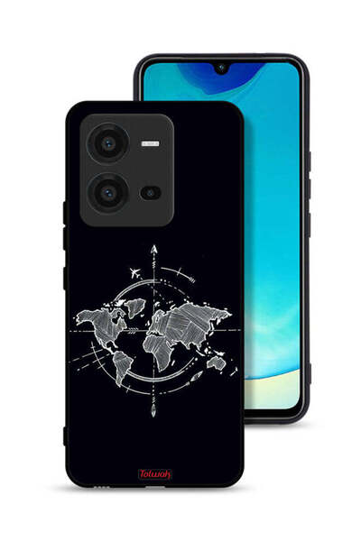 Tolwak غطاء حماية لهاتف Vivo V25 5G برسومات البوصلة