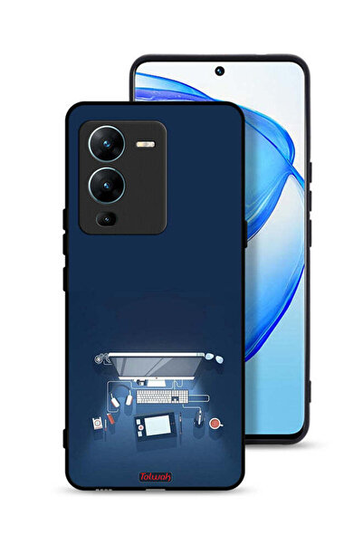 Tolwak غطاء حماية لجهاز Vivo V25 Pro 5G بتصميم فني لمكتب الكمبيوتر
