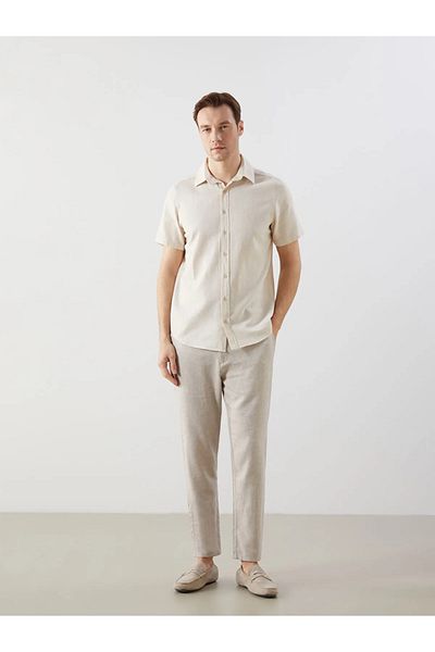LC Waikiki Regular Fit Short Sleeve Linen Blended Men's Shirt