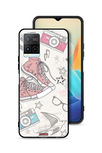 Tolwak غطاء حماية لهاتف Vivo Y33s 4G بتصميم حذاء من القماش وفن الكاميرا