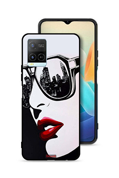 Tolwak غطاء حماية Vivo Y33s 4G بتصميم وجه فتاة وفن تجريدي