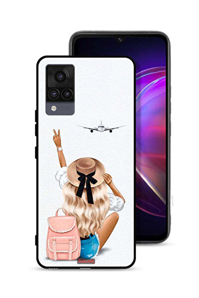 Tolwak Vivo V21 Protective Case Cover Girl Love Travel