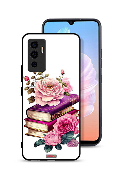 Tolwak غطاء حماية لهاتف Vivo V23e بنقشة الورود والكتب