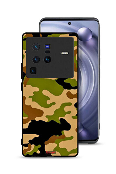 Tolwak Vivo X80 Pro Protective Case Cover Camouflage Abstract Digital Pattern