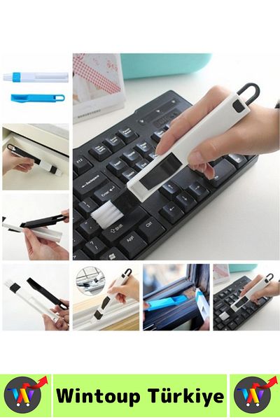 Wintoup Ergonomic Electronic Door Window Corner Difficult Spot Multi-Purpose Mini Detail Cleaning Brush Dustpan 2 in 1