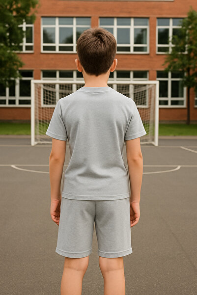 LePold Αγόρια Γκρι Σετ Παιδικό Σορτς με στάμπα Chicago 6 - 15 ετών