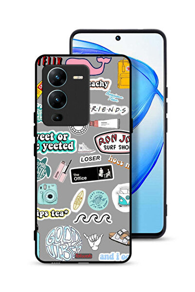 Tolwak Vivo V25 Pro 5G Protective Case Cover Good Vibes Stickers
