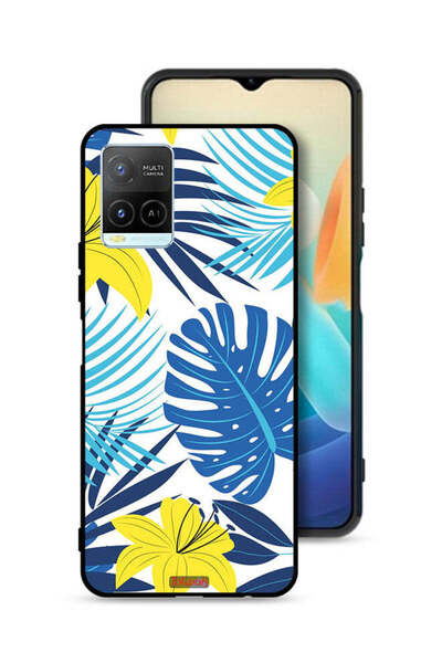 Tolwak غطاء حماية لهاتف Vivo Y33s 4G برسومات ريش وزهور