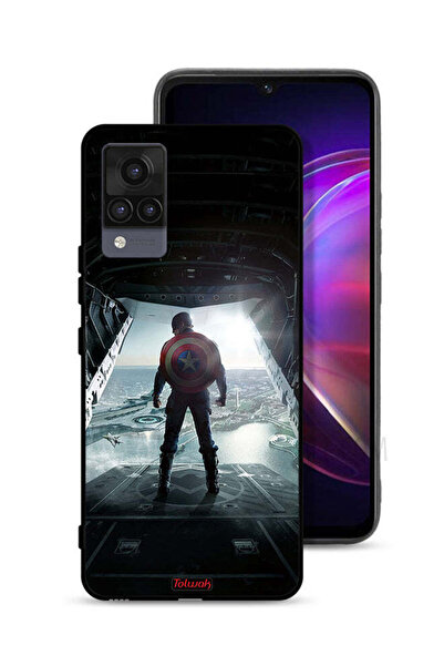 Tolwak غطاء حماية لهاتف Vivo V21 بتصميم صورة كابتن أمريكا