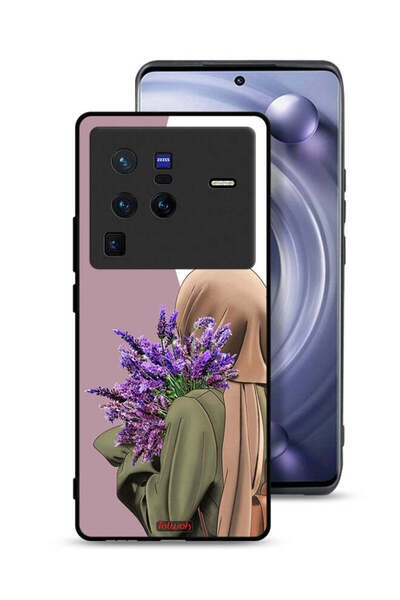 Tolwak Vivo X80 Pro Protective Case Cover Holding Flower