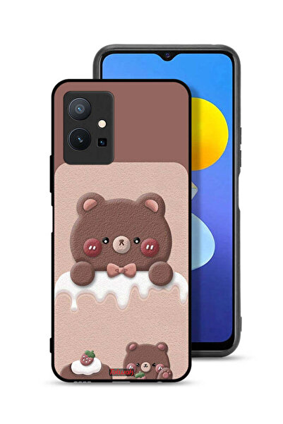 Tolwak غطاء حماية فيفو T1 5G بتصميم دب الفراولة