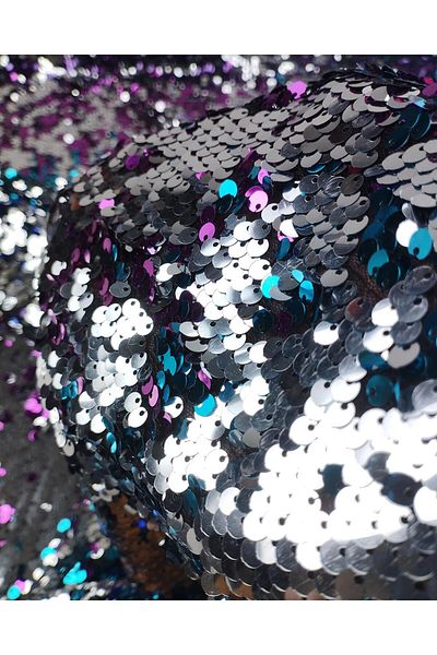 Kumaş Parça Multi-Colored Double-Sided Sequin Sequin (Width 130 cm X Length 220 cm)