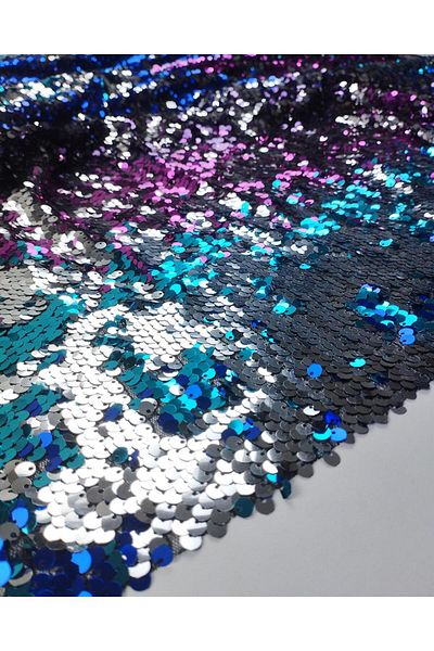 Kumaş Parça Multi-Colored Double-Sided Sequin Sequin (Width 130 cm X Length 220 cm)