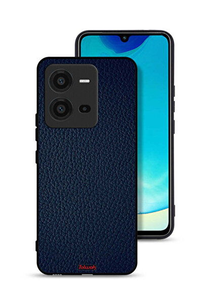 Tolwak غطاء حماية جلدي بنمط هندسي لهاتف Vivo V25 5G
