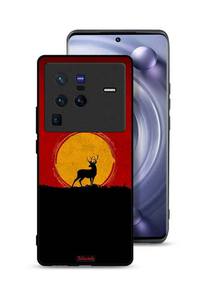 Tolwak غطاء حماية Vivo X80 Pro بتصميم غزال وقمر